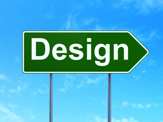 Marketing concept: Design on road sign background