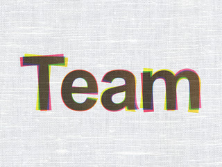 Business concept: Team on fabric texture background