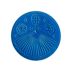 blue sundial on white