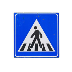 crossing sign on white