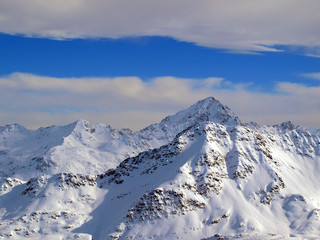 Fototapeta na wymiar Winter sky in Alps