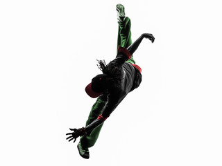 hip hop acrobatic break dancer breakdancing young man jumping si