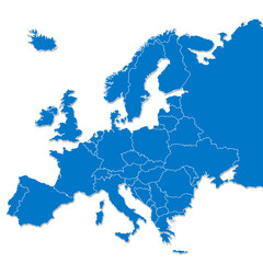 Europe map - obrazy, fototapety, plakaty