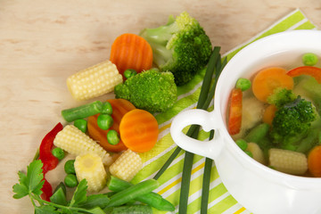 Set of ingredients for vegetable soup