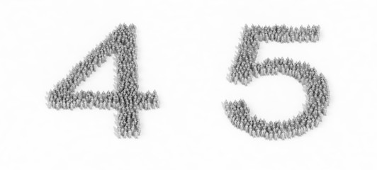 Human crowd alphabet