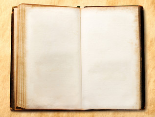 Old open blank book