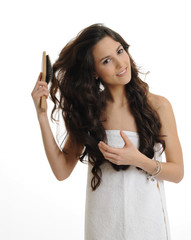 young woman  in the bathroom