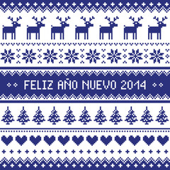 Feliz Ano Nuevo 2014 - spanish happy year pattern