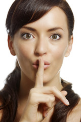 Naklejka premium Woman expressing quiet