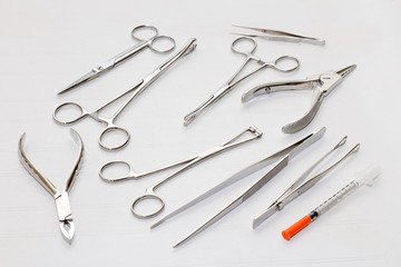 Medical tools for a permanent makeup and piercing
