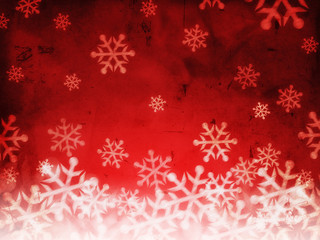 abstract red background with snowflakes