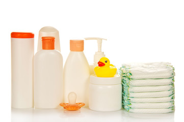 Cosmetics bottle for care of the newborn and diapers