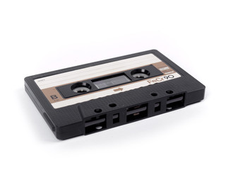 retro cassette tape over a white background