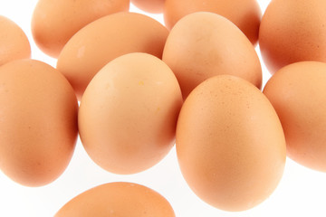 uova di gallina isolate su sfondo bianco