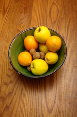 Winter european fruits in a bowl