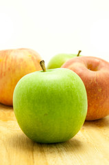 Green and Red apple.