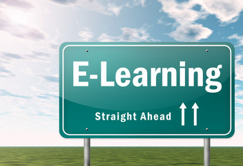 Highway Signpost "E-Learning"