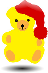 Vector of cute bear in red Santa's hat