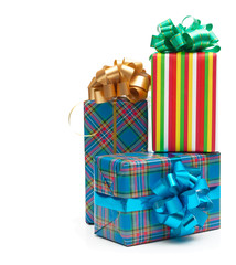 Gift boxes isolated on white background