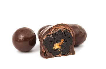 chocolates prunes isolated