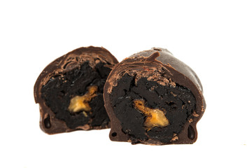 chocolates prunes isolated