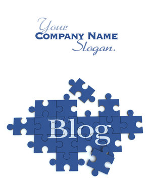 Blog  puzzle in blue