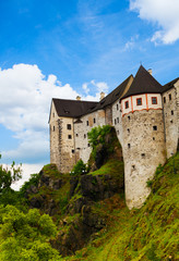 Fototapeta na wymiar Loket town castle walls and towers