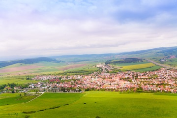 Fototapeta na wymiar Spissky hrad village panorama