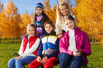 Group of teens in park