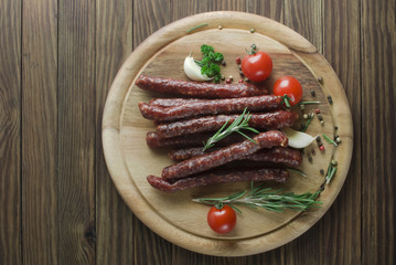 Smoked sausage with rosemary and peppercorns