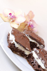 Cheesecake with chocolate