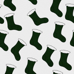 Green Christmas Stocking Textured Fabric Background