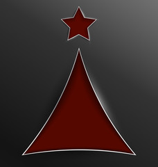Obraz premium Christmas tree triangle cut of paper