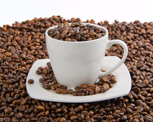 cup with coffee beans