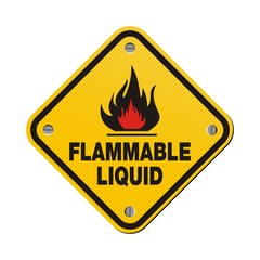 yellow sign - flammable liquid