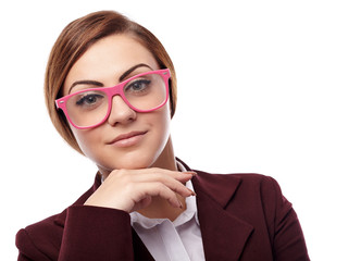 Young teacher with hand on chin