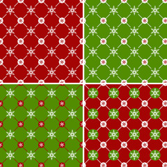 Seamless pattern with snowflakes. Vector set.