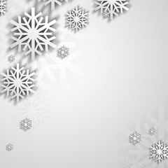 christmas background with silver snowflakes