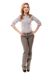 Obraz premium Sucessful busionesswoman standing akimbo