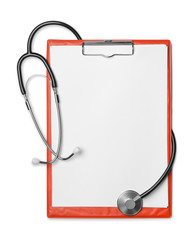 Clipboard and stethoscope