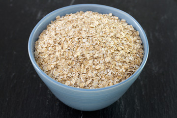 flakes in blue bowl