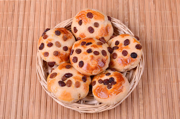 Tasty cookies with raisins
