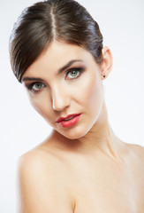Fototapeta premium Beauty style close up woman face portrait isolated