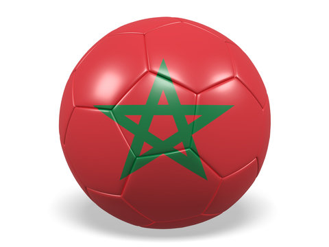 Football/soccer ball with a flag for Morrocco