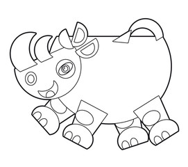 Fototapeta premium Cartoon wild animal - coloring page for the children