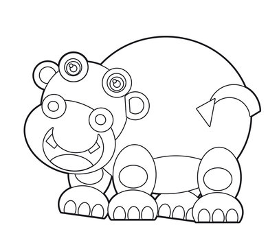 Cartoon wild animal - coloring page for the children