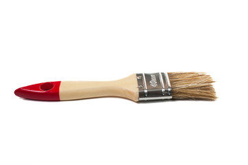 Paint brush with a wooden handle