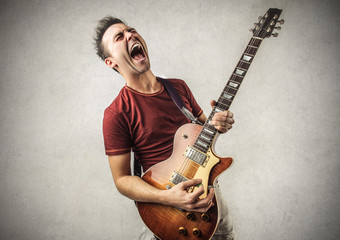 Excited Guitarist