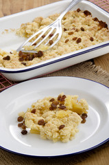 baked apple crumble on a plate