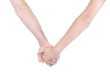 Holding hands couple